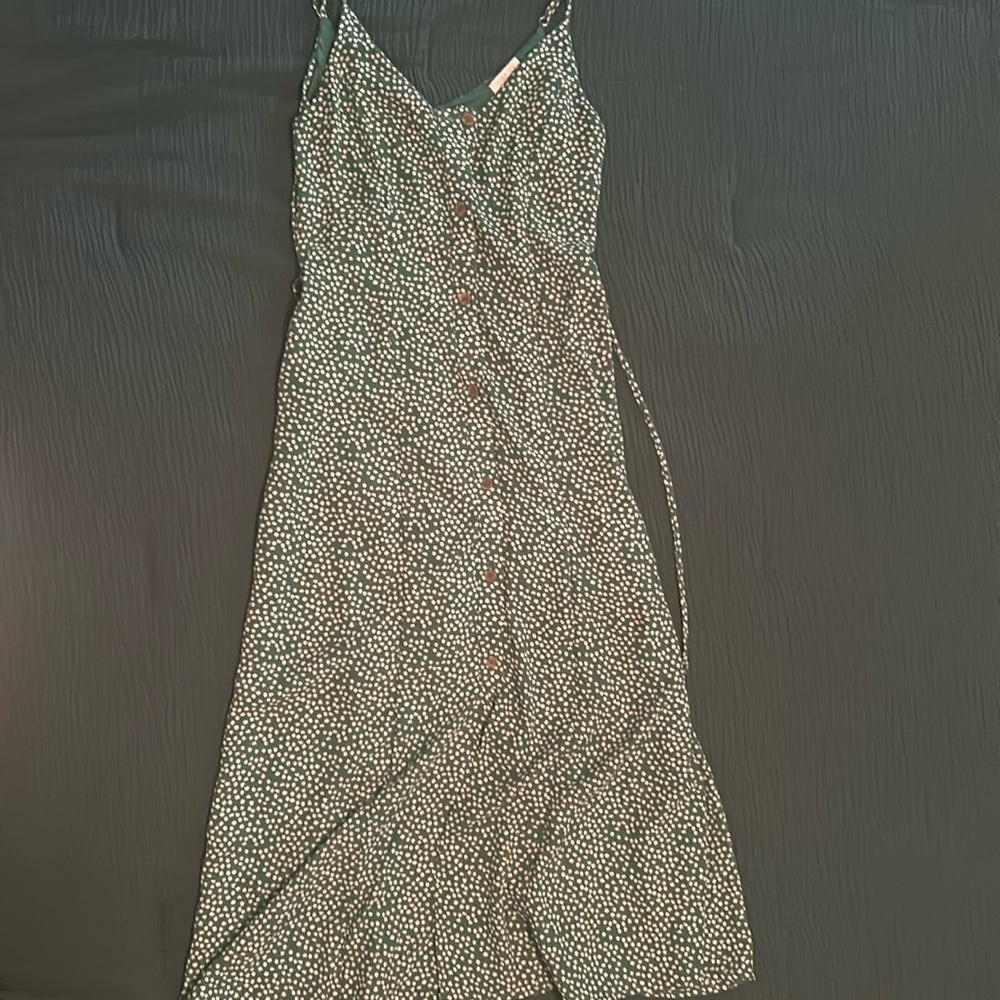 Green floral dress